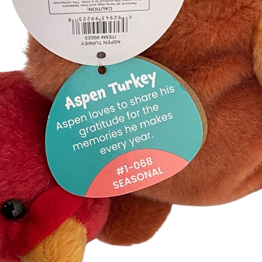 Aurora World Palm Pals Aspen Turkey Bean Bag Plush NWT 5" #1-068 - Picture 4 of 8